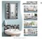 Storage Organizer with Mirror Door, Adjustable Shelves & 6 Open Racks, Space-Saving Hanging Medicine Cabinet for Living Room Kitchen Entryway (Gray)